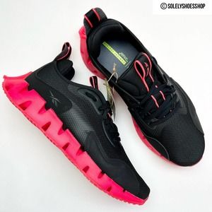 Reebok Men's Zig Dynamica Running Shoes In Black Neon Cherry Size 10.5 Sneakers